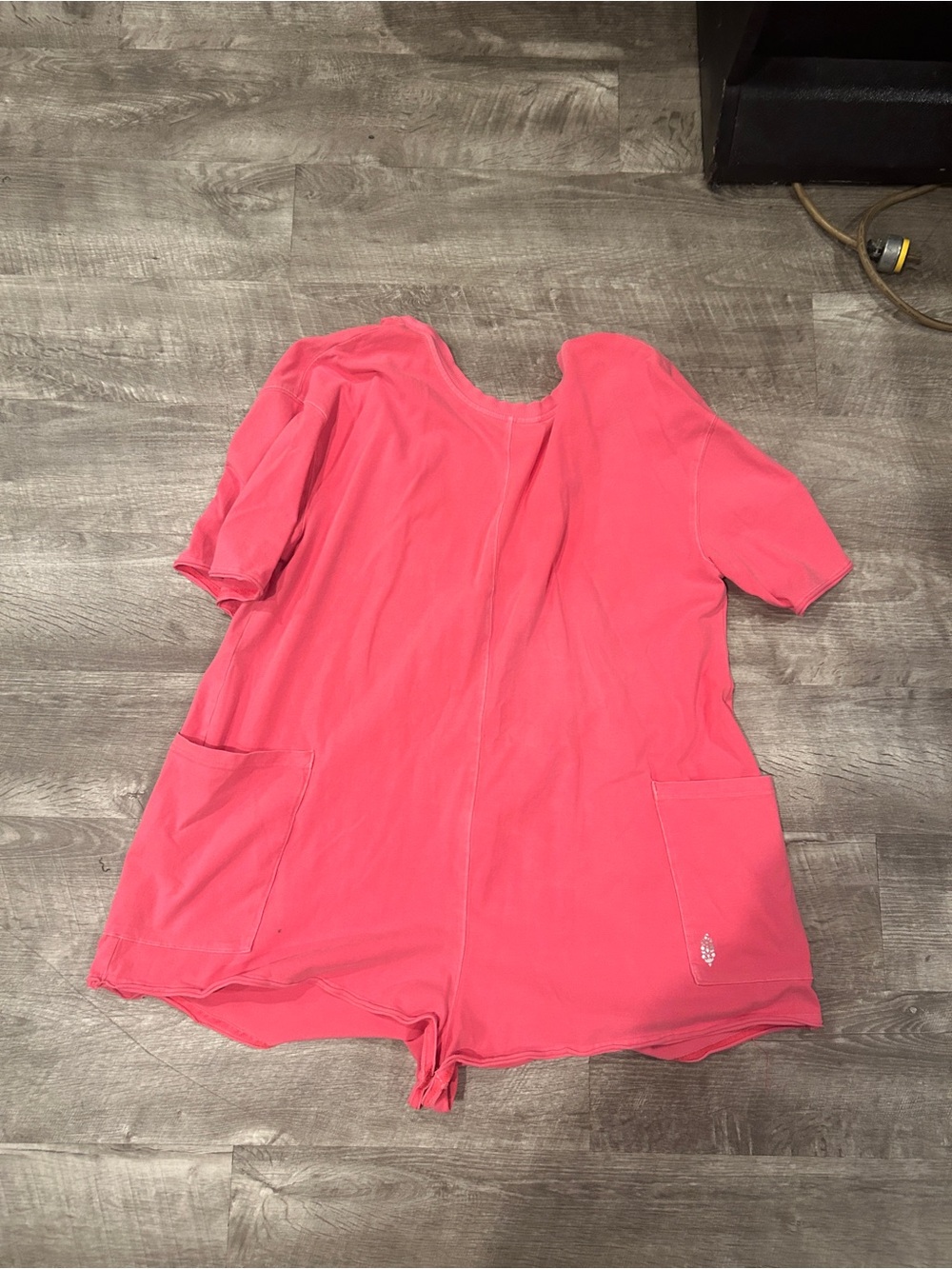Free People Coral Pink Short Sleeve Romper